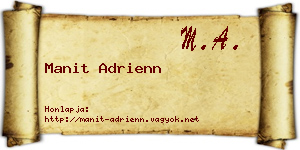 Manit Adrienn névjegykártya